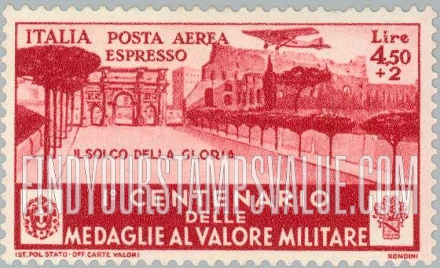 FindYourStampsValue: AIR POST SPECIAL DELIVERY - Triumphal Arch in Rome