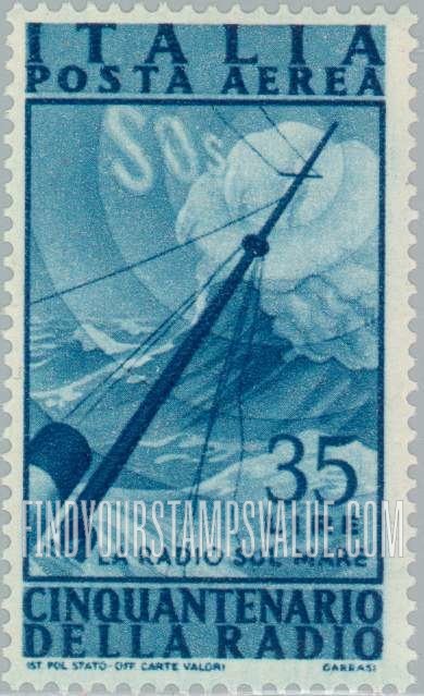 FindYourStampsValue: AIR POST - Radio at sea