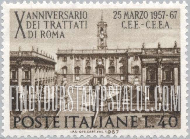 FindYourStampsValue: Seat of Parliament on Capitoline Hill, Rome