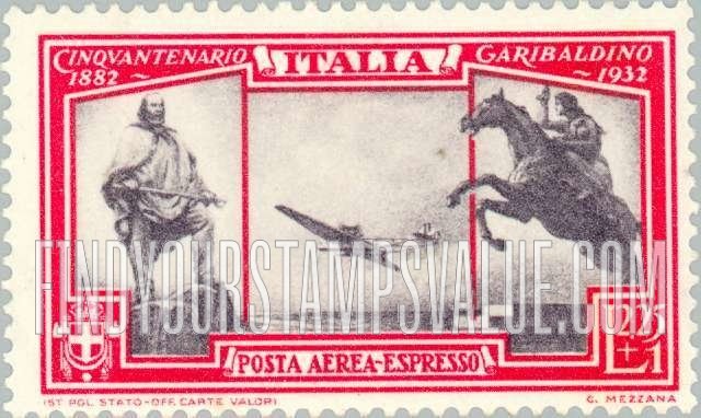 FindYourStampsValue: AIR POST SPECIAL DELIVERY - Garibaldi, Anita Garibaldi, Plane