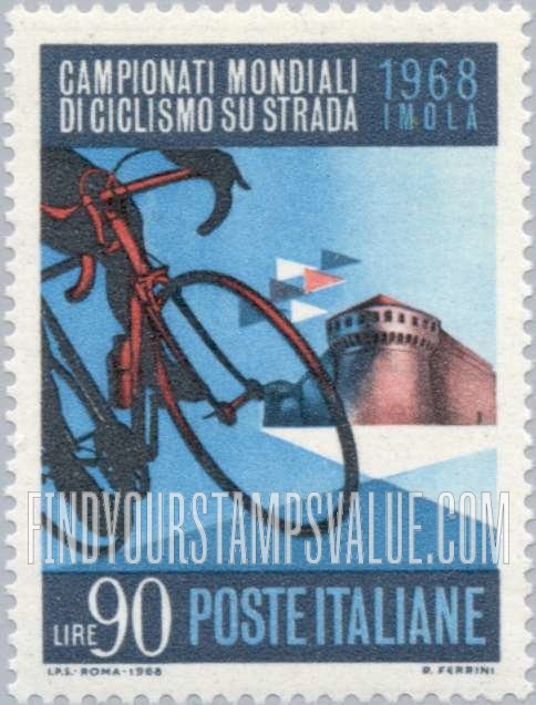 FindYourStampsValue: Bicycle and Sforza Castle, Imola