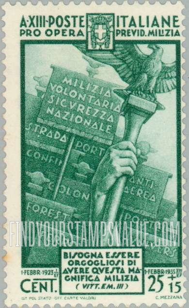 FindYourStampsValue: SEMI-POSTAL - Symbolical of Pride for Militia