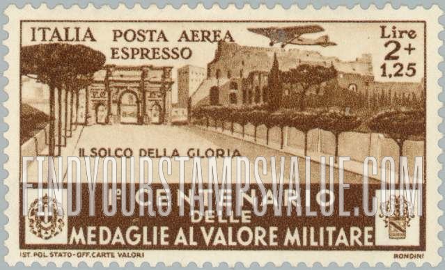 FindYourStampsValue: AIR POST SPECIAL DELIVERY - Triumphal Arch in Rome