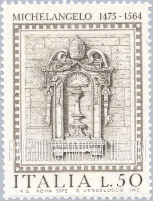 FindYourStampsValue: Works of Michelangelo: Niche in Vatican Palace