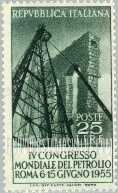 FindYourStampsValue: Oil Derrick and Old Roman Aqueduct