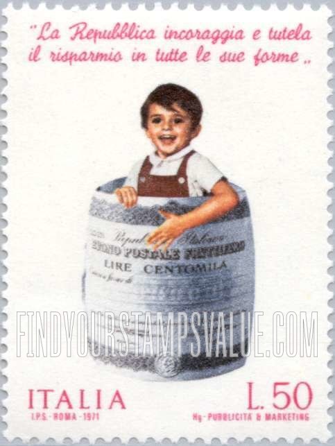 FindYourStampsValue: Child in Barrel Made of Banknote