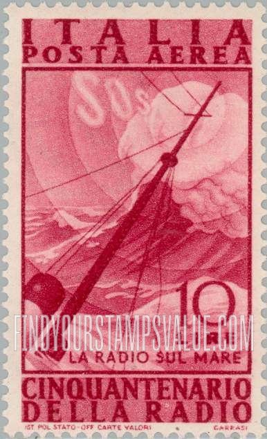 FindYourStampsValue: AIR POST - Radio at sea