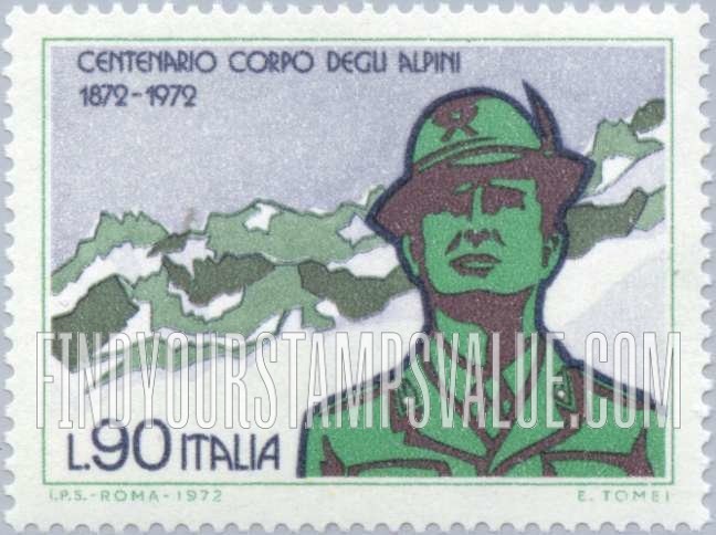 FindYourStampsValue: Alpine soldier & mountains