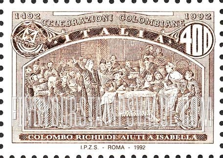 FindYourStampsValue: Voyages of Columbus: Soliciting aid from Isabella