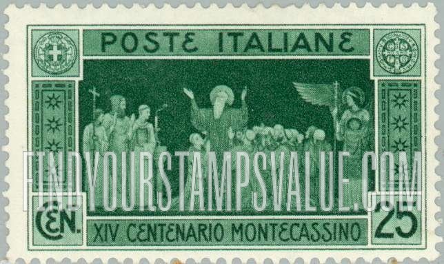 FindYourStampsValue: Courtyard of Monte Cassino