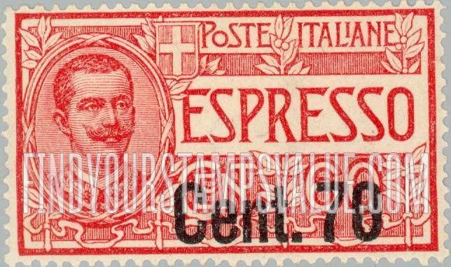 FindYourStampsValue: SPECIAL DELIVERY - King Victor Emmanuel III: Surcharged
