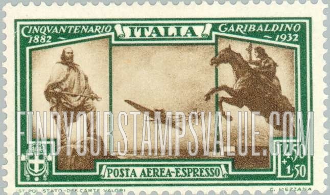 FindYourStampsValue: AIR POST SPECIAL DELIVERY - Garibaldi, Anita Garibaldi, Plane