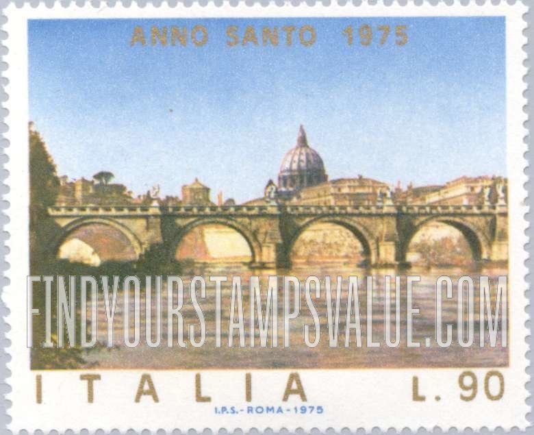 FindYourStampsValue: Holy Year 1975: Angels’ Bridge, Rome
