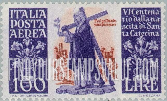 FindYourStampsValue: AIR POST - St. Catherine Carrying Cross