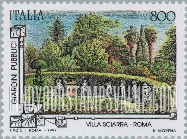 FindYourStampsValue: Public Gardens: Villa Sciarra, Rome