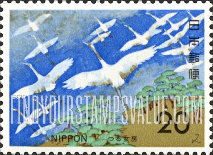 FindYourStampsValue: Cranes in Flight - つる