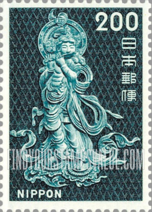 FindYourStampsValue: Bodhisattva Playing Flute (from Todaiji Lantern) - 音声菩薩