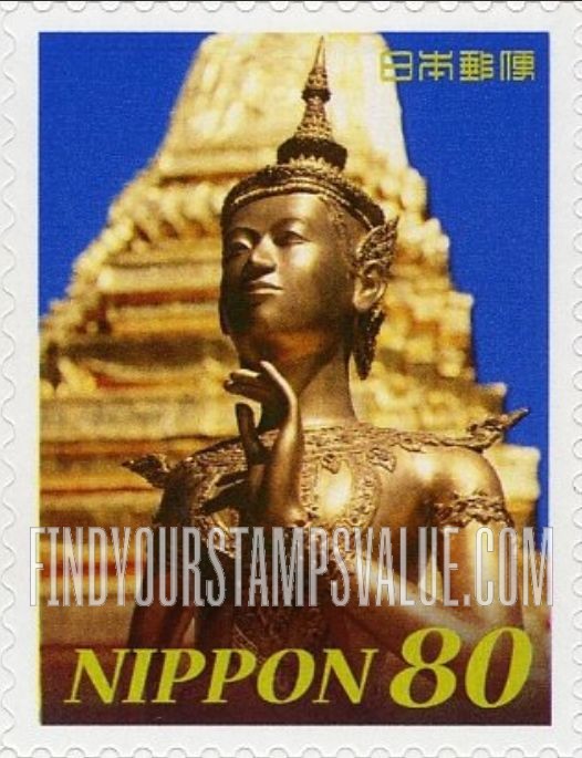 FindYourStampsValue: Statue, Wat Phra Keo - ワット・プラケオ