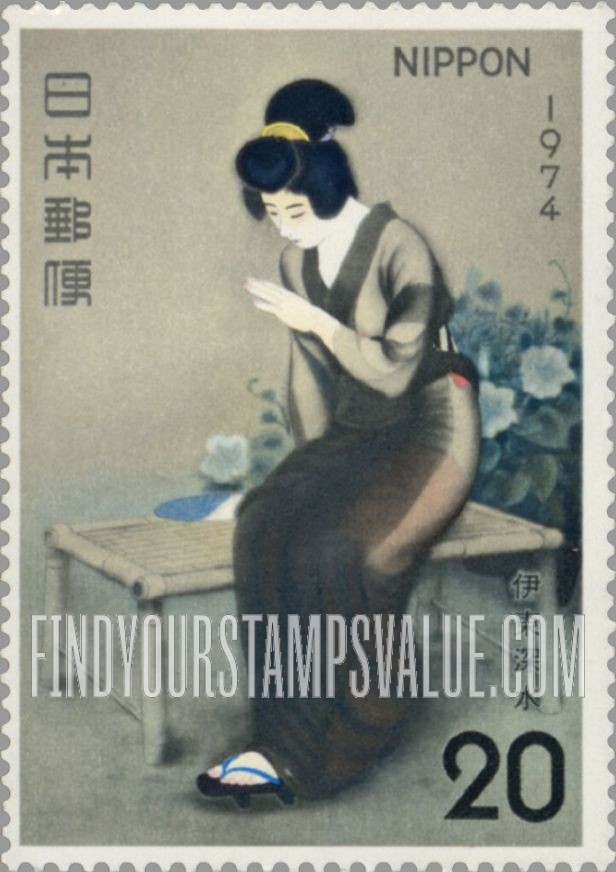 FindYourStampsValue: “Finger,” by Ito Shinsui - 伊東深水「指」