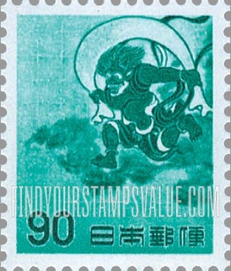 FindYourStampsValue: Wind God, Fujin, by Sotatsu - 風神、宗達