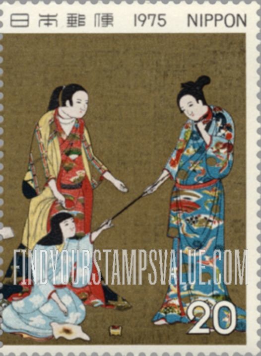 FindYourStampsValue: Matsuura Screen (detail), 16th Century - 松浦屏風、16世紀