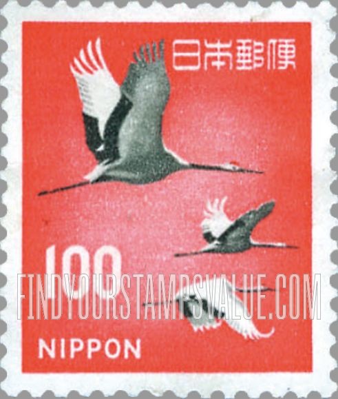 FindYourStampsValue: Red-crowned Cranes (Grus japonensis) - タンチョウヅル
