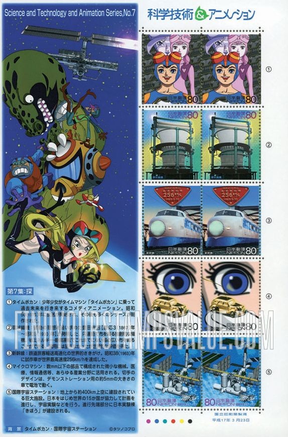 FindYourStampsValue: Science, Technology and Animation - 科学技術とアニメーション７集