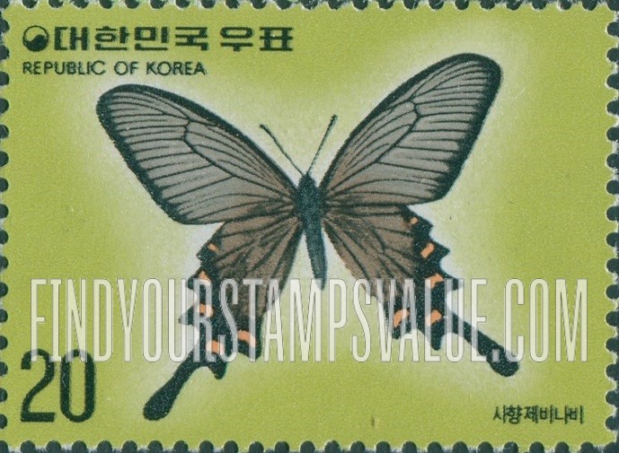 FindYourStampsValue: Byasa Alcinous Klug - 사향제비나비