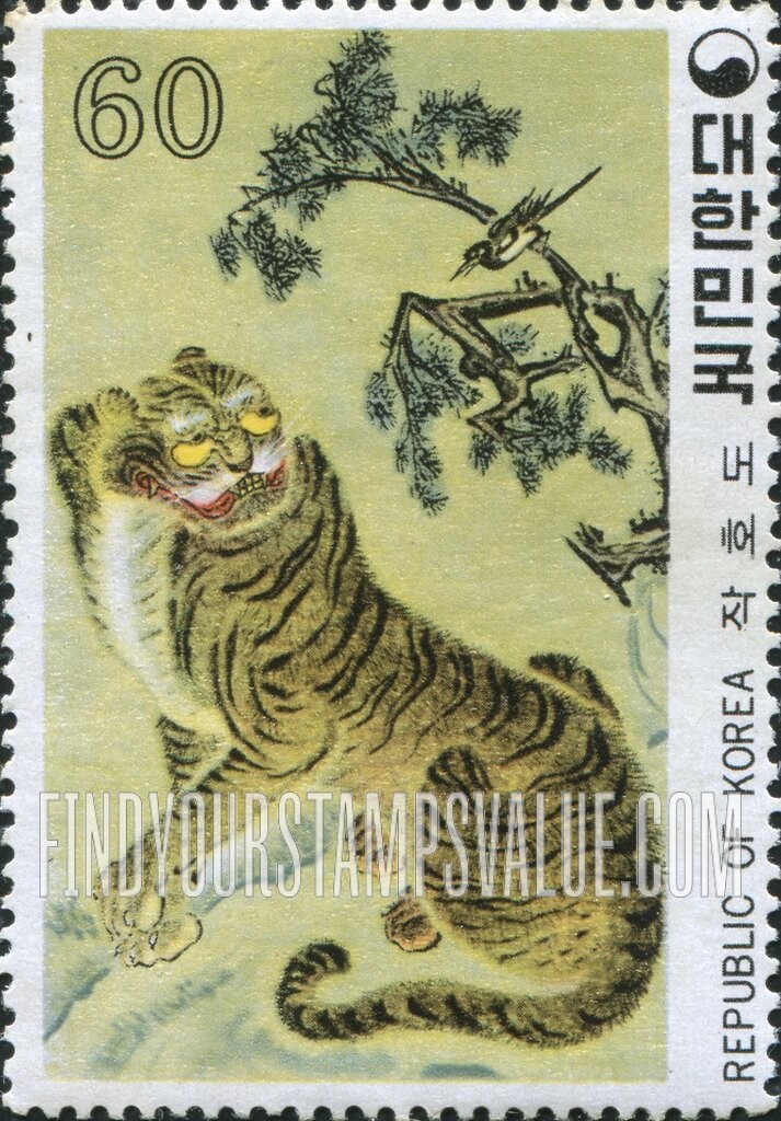 FindYourStampsValue: Tiger and Magpie - 작호도