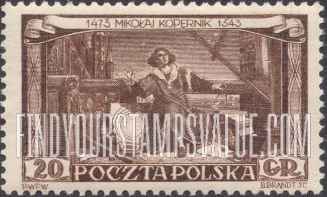 FindYourStampsValue: Copernicus Watching Heavens, by Jan Matejko