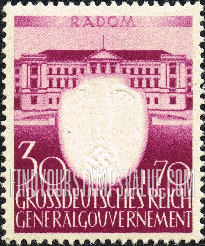 FindYourStampsValue: OCCUPATION SEMI-POSTAL - New Government Building, Radom