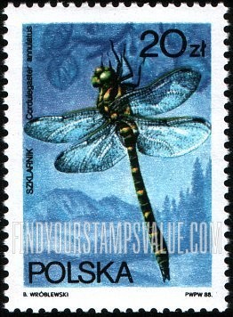 FindYourStampsValue: Dragonflies: Cordulegaster annulatus, vertical