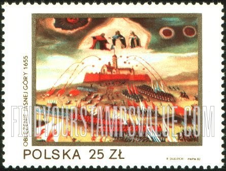 FindYourStampsValue: Siege of Jasna Gora by Swedes, 1655, horizontal