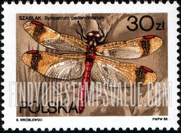 FindYourStampsValue: Dragonflies: Sympetrum pedemontanum