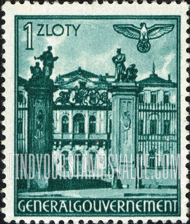 FindYourStampsValue: OCCUPATION - Palace, Warsaw