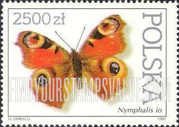 FindYourStampsValue: Butterflies: Nymphalis io