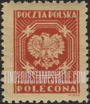 FindYourStampsValue: OFFICIAL - Polish Eagle: Polecona