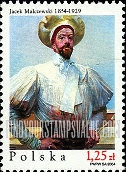FindYourStampsValue: Paintings by Jacek Malczewski (1854-1929): Self-portrait, vertical
