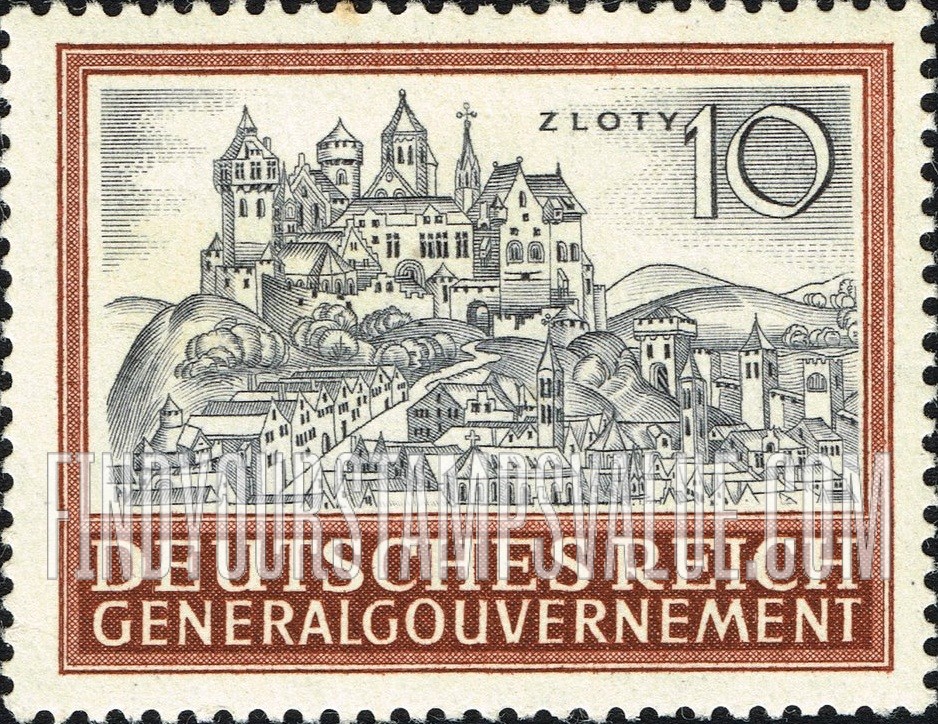 FindYourStampsValue: OCCUPATION - Cracow Castle and City, 15th Century