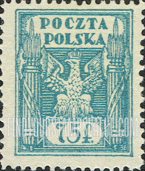 FindYourStampsValue: Eagle and Fasces, Symbolical of United Poland: Type of 1919