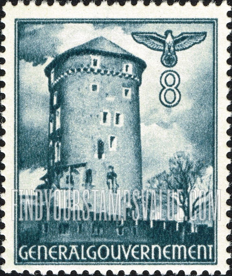 FindYourStampsValue: OCCUPATION - Watch Tower, Cracow