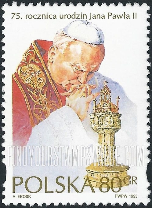 FindYourStampsValue: Pope John Paul II, 75th Birthday