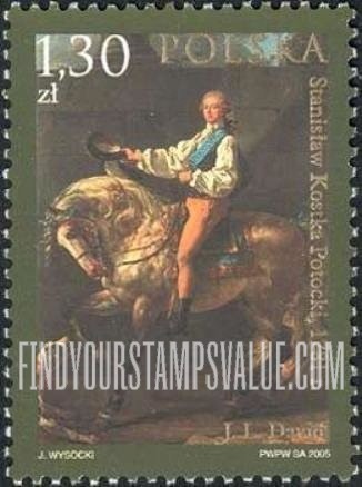 FindYourStampsValue: Items in the Wilanow Museum: Portrait of Stanislaw Kostka Potocki, by Jacques Louis David, 1781