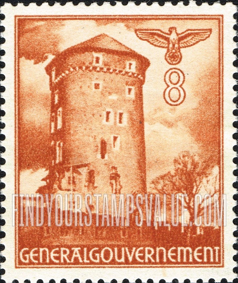 FindYourStampsValue: OCCUPATION - Watch Tower, Cracow