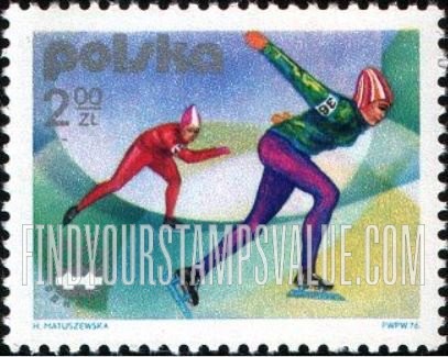 FindYourStampsValue: Winter Olympic Games Emblem and Speed skating