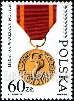 FindYourStampsValue: WWII Decorations Type of 1988: Defense of Warsaw, 1939-45