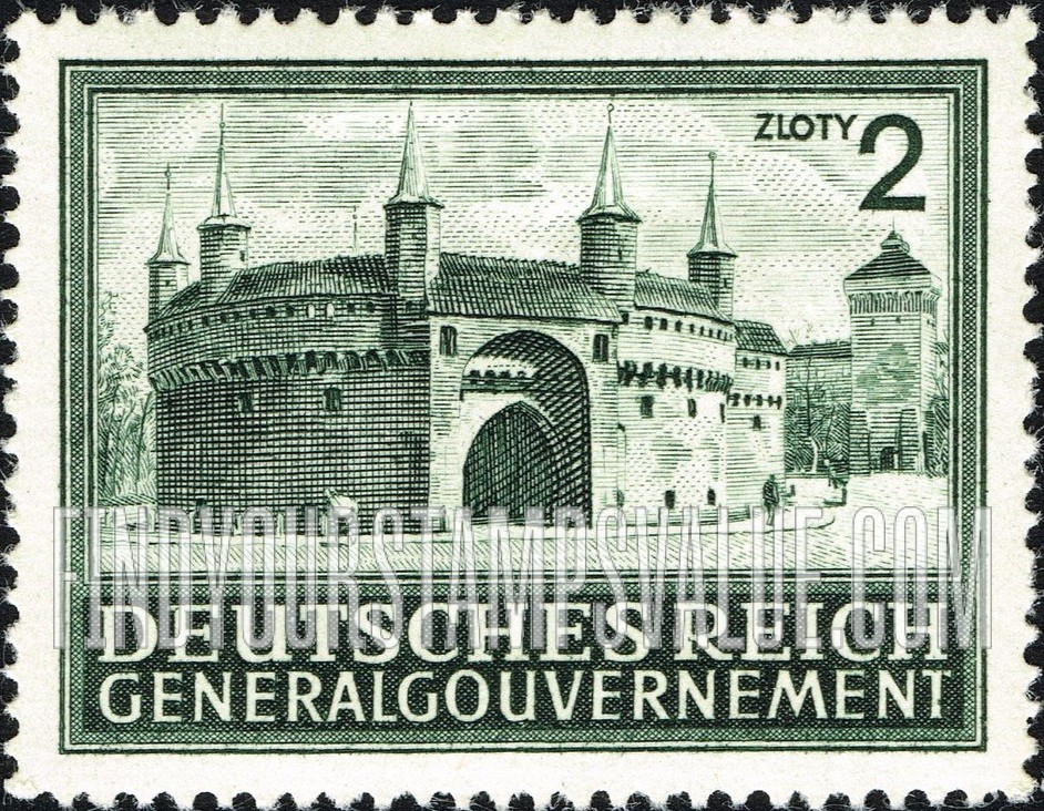 FindYourStampsValue: OCCUPATION - Rondel and Florian’s Gate, Cracow