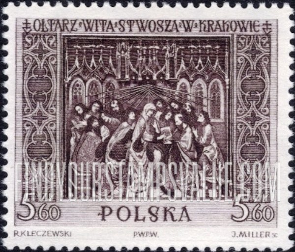 FindYourStampsValue: Carvings by Veit Stoss, St. Mary’s Church, Cracow: Descent of the Holy Ghost