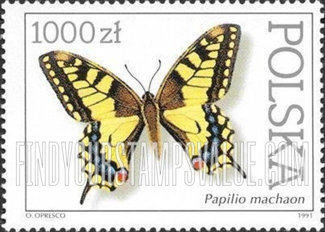 FindYourStampsValue: Butterflies: Papilio machaon