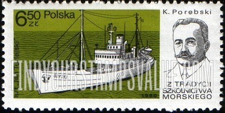 FindYourStampsValue: Ships and Teachers: Jan Turlejski, K. Porebski